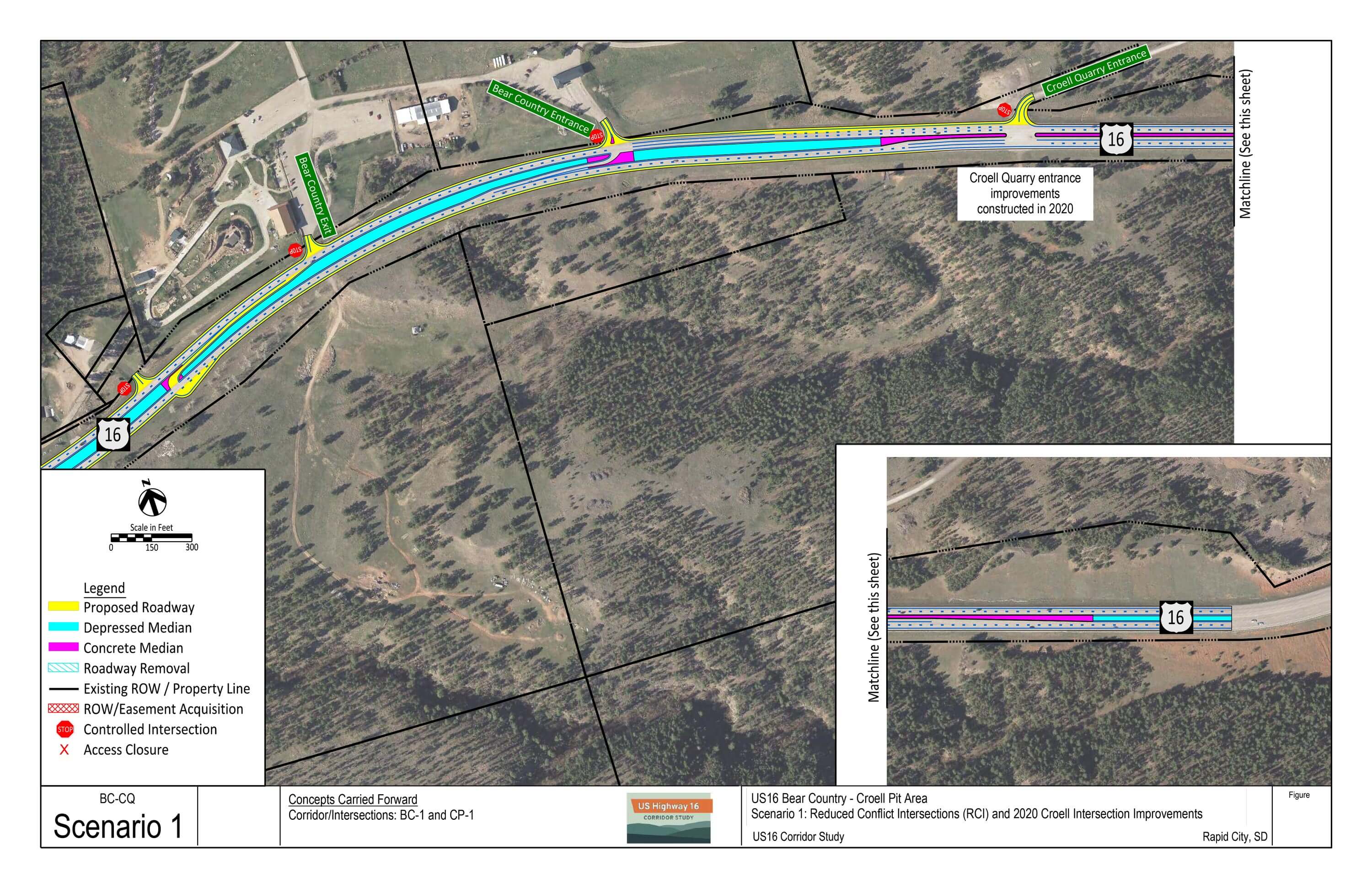 Bear Country/Croell Quarry Area Intersection diagram