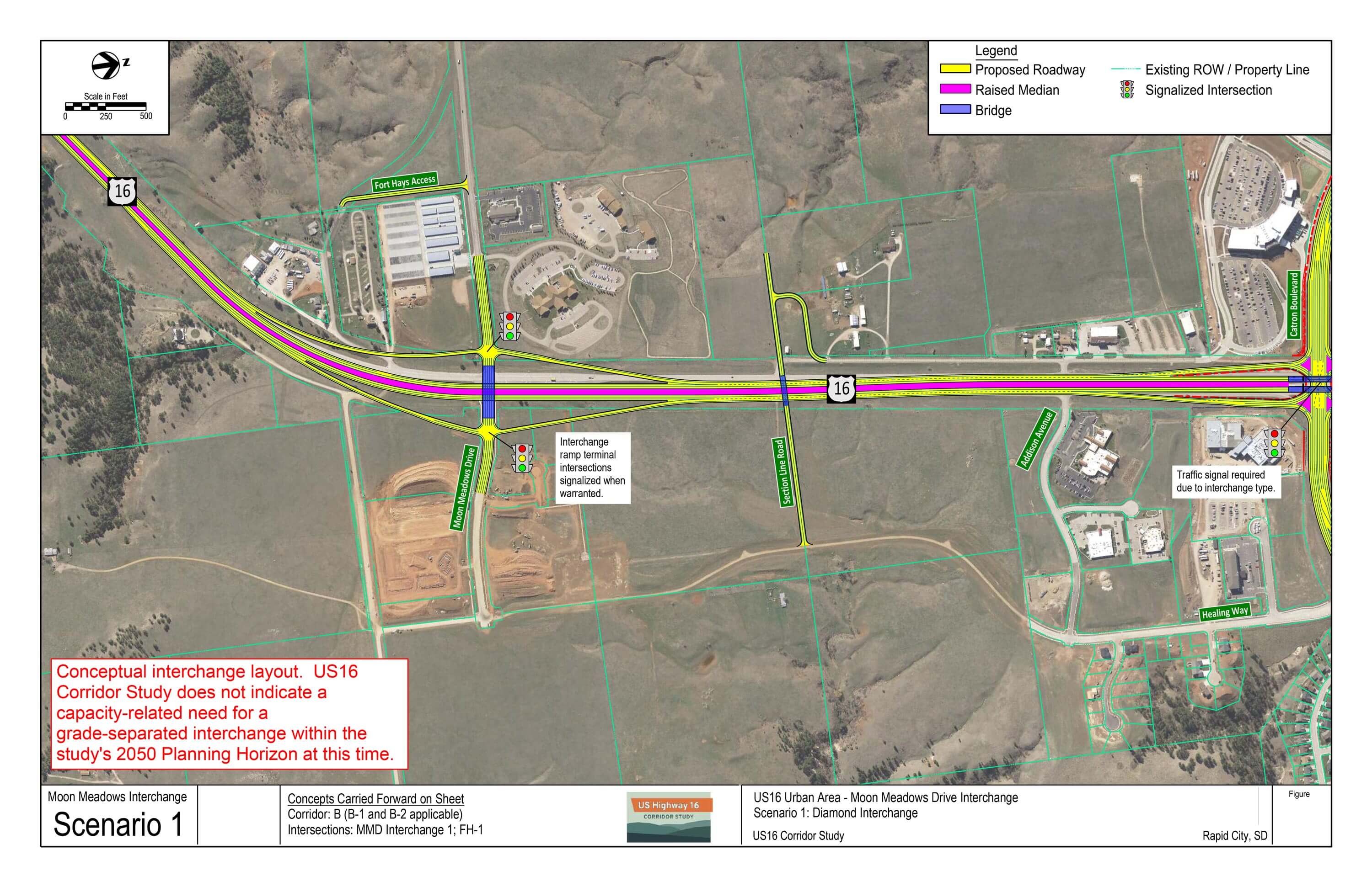 Scenario 1: Diamond interchange layout